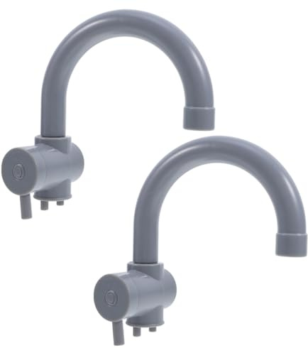 CLISPEED 2 Pièces Robinet de Cuisine pour Garçon Fille Accessoire Plastique Simulation Évier pour Jeu Dimitation Intérieur et Extérieur Compatible Dinette Garçon Fille Jeu de Rôle Lavabo