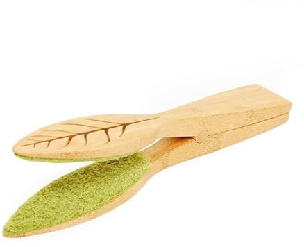 Dual-Sided Leaf Cleaning Tongs – Reusable Indoor Plant Care Tool with Wood Handle, Dust Remover & Lint Cleaner for Gentle Leaf Care
