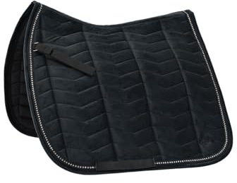 4Horses Dressurschabracke Leeds, atmungsaktive Schabracke mit Coolmax-Futter, Schaumstoffpolsterung, Polyfill und Klettschlaufen