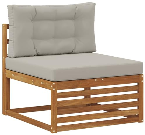vidaXL Outdoor Mittelsofa Massivholz Akazie Natur, Balkonmöbel, modernes Gartenmöbel, elegant im Freien, wetterfest, leicht zu reinigen, Flexibles Design