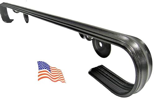 Kenosha Iron 2 Ft Wrought Iron Handrail Staircase Porch Deck Railing- Made in America- Wall Mounted Black Metallic Indoor Outdoor Installation Hardware Included…