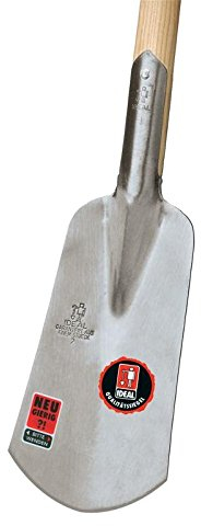 IDEAL Spaten Marschspaten mit Eschen-T-Stiel 92 cm | ohne Tritt | selbstschärfend – für Gartenarbeit in schweren Marsch- und Lehmböden | schmales, langes Spatenblatt