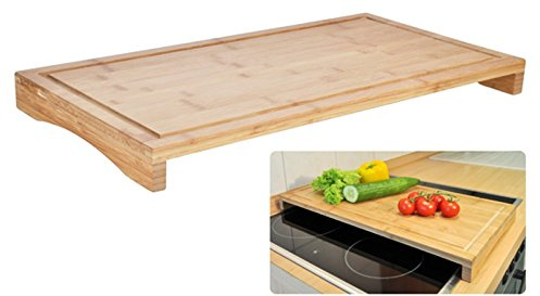 Gravidus Bambus Schneidebrett 54x28 cm mit Saftrille – Großes Holz Küchenbrett