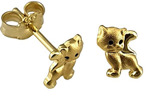 Ohrringe Katze Gold 333 Ohrstecker Kinderohrringe 8 Karat Gelbgold Kätzchen
