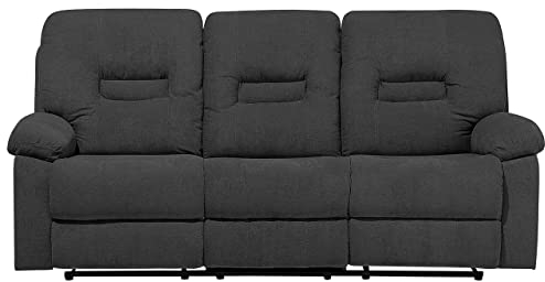 Klassischer 3-Sitzer Sofa Polsterbezug dunkelgrau verstellbar Bergen