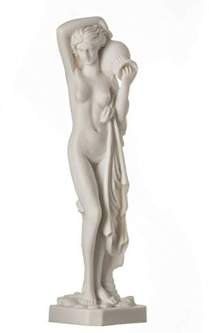 BeautifulGreekStatues Nackte nackt Dame mit Wasserkrug Figur Alabaster Statue Skulptur 25cm
