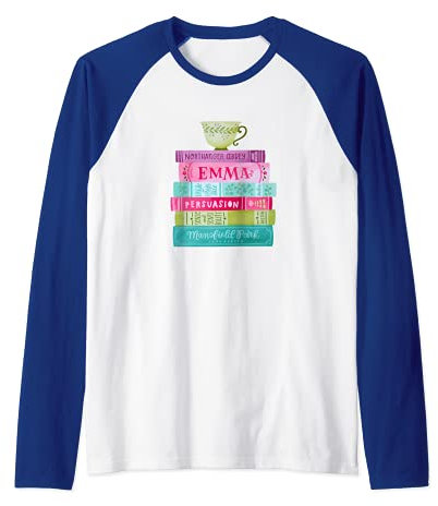 Funny Jane Austen Livre pour fans de thé vintage littéraire Manche Raglan