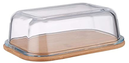BUTLERS BAMBOO Butterdose mit Glasdeckel L 17,5 x B 13cm