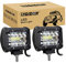 RIGIDON 2 Pcs 10 cm 60W barre de travail led, 8D 4 pouces 12V 24V phare de travail led, feux de travail pour offroad Voiture camions SUV ATV 4x4 tracteur, projecteurs lumière feu antibrouillard