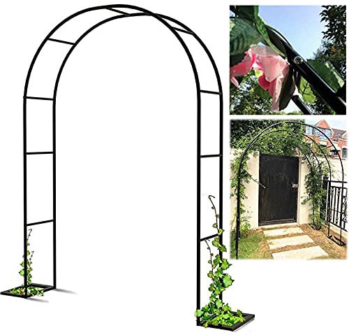 Rosenbogen aus Metall,Gartenbogen zum Klettern von Pflanzen,Rankgitter Rankbogen,Langlebiger Gartenpavillon aus Eisen,Pergola,Hochzeitsbogen,Wetterbeständig/Freistehender,Einfach zu Montieren, Schwa