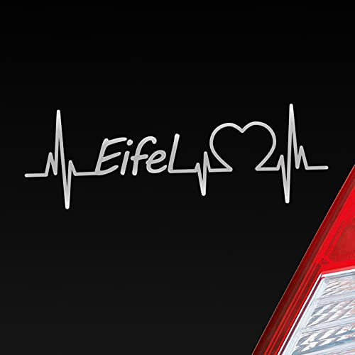 Hellweg Druckerei Auto Aufkleber Eifel Puls Herzschlag Fun Sticker Heckscheibenaufkleber Autoaufkleber mit Ferien Region Motiv