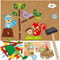 alles-meine.de GmbH Hammerspiel - 170 Teile Tiere im Wald/für Kinder - Klopfspiel Nagelspiel - Hämmerchenspiel - Holz bunt Nagel Hammer - Hämmerchen mit Korkplatte & Vorlagen..