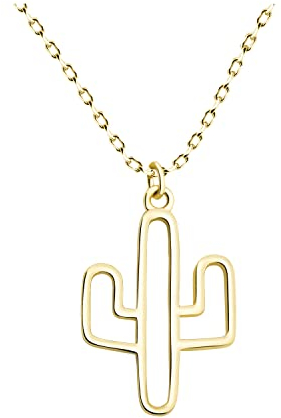 Sofia Milani - Damen Halskette 925 Silber - vergoldet/golden - Kaktus Anhänger - N0476