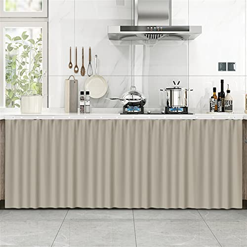 LIVEINU Schrankvorhänge für Küche, Kleiderschrank, Badezimmer, Staubdichter Vorhang für Regale, Wandpaneele, hängende Tür, Japanische Noren Selbstklebend 60x90cm Blassgrau