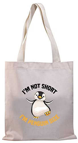 PLITI Lustiges Pinguin-Geschenk für Pinguin-Liebhaber, Geschenk I'm Not Short I'm Pinguin, inspirierte Tragetasche, Pinguin-Größe Tg, Medium