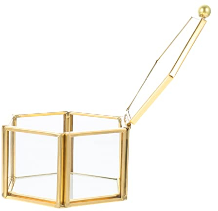 Cabilock Boîte à Bijoux Transparente Avec Bords Hexagonaux Boîte De Rangement Simple Pour Petits Objets Et Bijoux