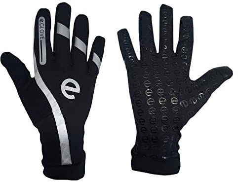 eGlove Run - Leichte technische Laufhandschuhe - Touchscreen-freundlich - Damen und Herren - Aktualisierte A/W 2022/23 Modelle (Schwarz Hi-Vis, Medium)