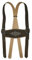 Hosenträger Lederhosenträger Träger für Lederhose Stegträger Trachten-Hosenträger Stickerei Trachtenträger Leder H-Form bestickt abknöpfbar braces suspenders, Größe:S, Farbe:dunkelbraun