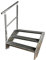 Kaminbau Mierzwa Premium Stahl Treppe Geländer Links Verzinkt 3 Stufen (Breite 600 mm) (Höhe 57 cm) Wetterfest Gitterroststufe Gartentreppe