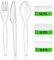 Rago® Kit Couvert en Plastique Réutilisables 150 pcs I PREMIUM Ensemble de camping Outdoor Couverts de fête réutilisables I Couverts Respectueux de la nature – Transparent