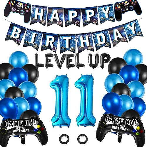 Videospiel 11. Geburtstag Dekorationen, 31 Stück Luftballon 11. Geburtstag Junge Deko, 11. Gamer Deko Geburtstag, Videospiel Luftballon 11. Geburtstag, Für Kinder Videospiel Thema Party Zubehör(11)