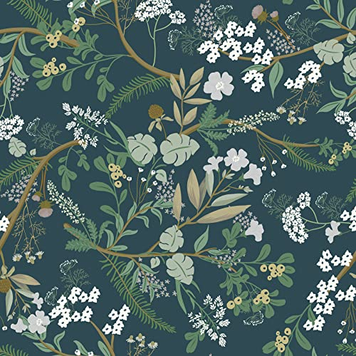CiCiwind Selbstklebende Tapete Blumen Grün Tapete 40×600cm Blatt Blume Tapete abnehmbar Vinyl Klebefolie Möbelfolie Selbstklebend für Wohnzimmer Schlafzimmer Küche Wand Schränke Dekor