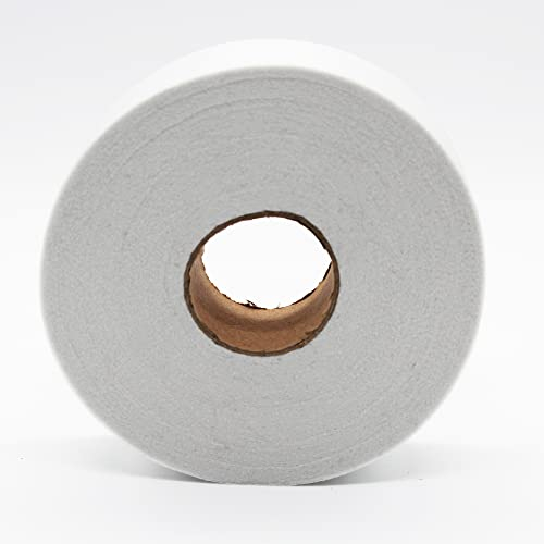 JPstraps - Iron-On Fabric Tape Thermo-Adhesive Interfacing (100 Metres x 33 mm) Single-Sided Fusible Flyelin, Non-Woven Adhesive Strip for Sewing, Quilting, Repair Curtains, Dresses (White)