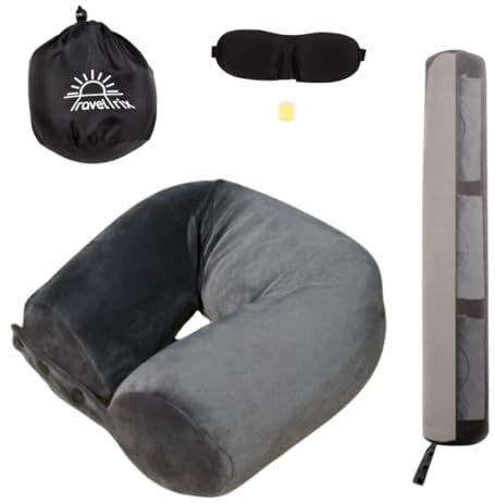 Travel Trix Pillow with Clothes Compartment and Memory Foam Storage and Comfort Soft and Compact Neck Cushion for Airplane, Flights, Plane, Car, Travel, Sleeping (TPCC1)
