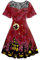 AOBUTE Frauen Halloween Kleid Spitze Flatterärmel A-Linie Party Kleider, Castle Witch Red, Groß