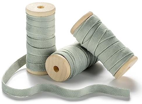 CHUQING Geschenkband 10mm Samt Dekoband Grau Samtband Schleifenband Schmuckband für Gewebte Stirnbänder Blumendekoration Weihnachten Hochzeit Geburtstag
