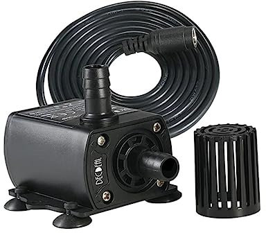 Mipcase Kleiner Wasserpumpe 5v für Aquarium und Springbrunnen Tauchwasserpumpe mit 300l/h Leiser Betrieb Kunststoffgehäuse 12 V