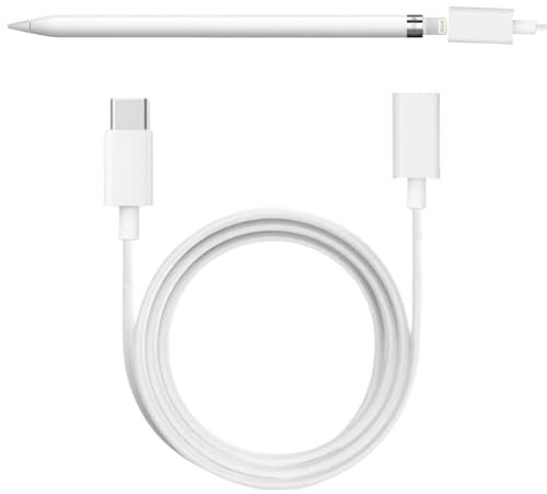 Compatible for Apple Pencil Charger,USB C to Apple Pencil Adapter 20Mins Full Charge Compatible for Apple Pencil 1st Generation, 30CM/1 Pack,USB C to Lightning Female