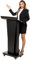 BERPET Podiumständer mit 4 feststellbaren Rädern, Rednerpulten und Podien für Kirche, Schule, Büro, Konferenzhaus, robustes Metall, große Ablagefläche, schräge Arbeitsfläche, 128 cm Höhe