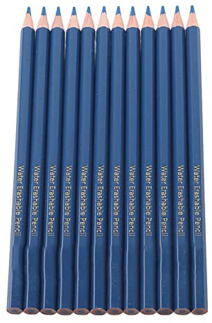 Lösliche Graphit-Aquarellstifte, Blaue Wasserlösliche Bleistifte, Wasserlösliches Farbstiftset, Ideal Zum Aquarellzeichnen, Färben und Malen auf Papier und Stoff, Professionelle