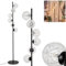 Stehleuchte Remaisnil, Stehlampe aus Metall/Draht in Schwarz/Silberfarben, Leuchte im modernen Design mit Schirmen aus Drahtgeflecht (Ø 12 cm) u. Fußschalter, Höhe 160 cm, 6 x G9, ohne Leuchtmittel