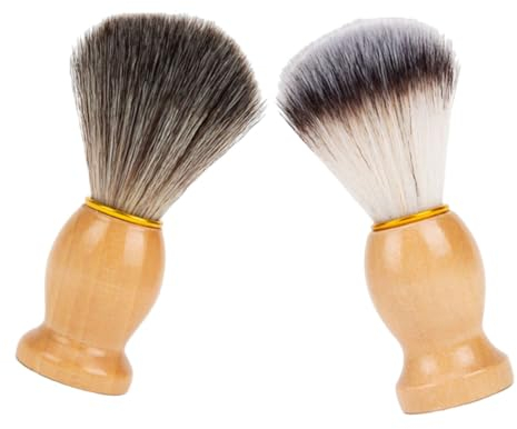 DOITOOL 2stücke Rasierpinsel Mit Neck Duster Friseurbürste Aus Holz Und Nylon Für Salonreinigung Bartpflege Und Gesichtsreinigung