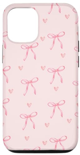 iPhone 12/12 Pro Floral Coquette Ribbons Bows Flowers Pink Aesthetic Case