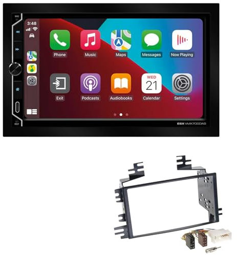 ESX VMX700DAB 2-DIN Autoradio kompatibel mit Wireless Apple CarPlay Android Auto Bluetooth DAB+ passend für Hyundai Accent III 2006-2011 schwarz