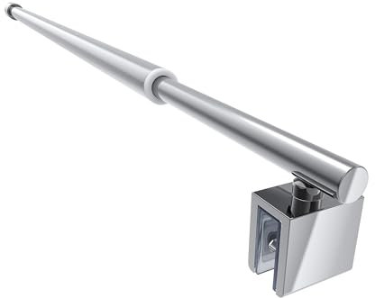 SVNR 70-120 cm Duschwand Halterung, Stabilisierungsstange Dusche für Glasdicke 6-10 mm, Edelstahl-Haltestange, Stabilisator für Duschwände und Begehbare Duschen, Helles Silber, Runde Form