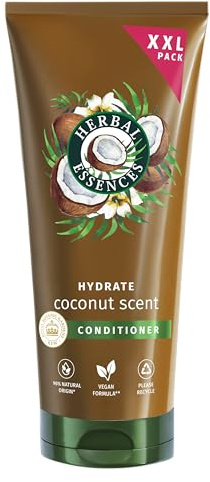 Herbal Essences Hydratation Après-Shampoing Parfum Coco 350ml Cheveux Abîmés. Aide à Nourrir et Lisser, Pour Des Cheveux Doux. Ingrédients d'Origine Naturelle*, Végan et non Testé sur les Animaux