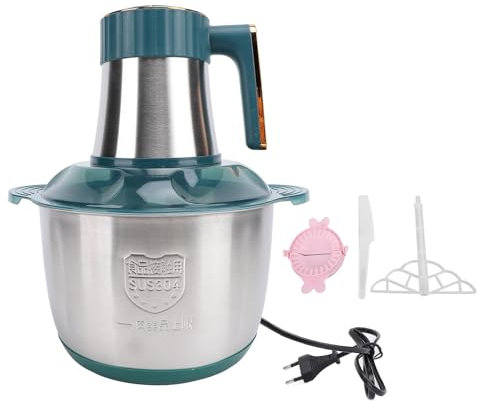 Picadora de Carne Eléctrica, Procesador de Alimentos Multifuncional de Acero Inoxidable 5L Licuadora de Carne para Verduras Frutas y Nueces con Motor de Cobre, Diseño (Enchufe