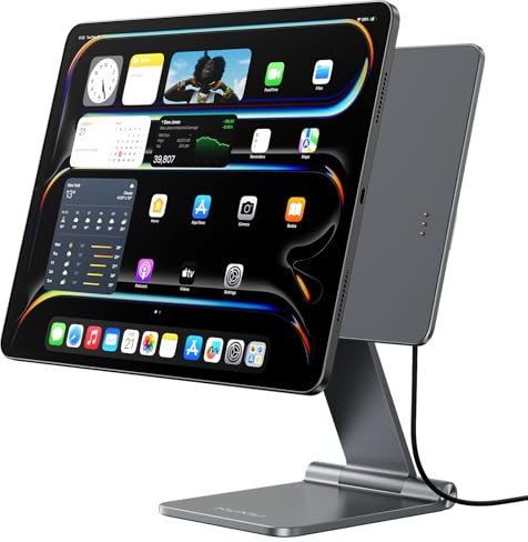 KU XIU X33 Pro Max Support de Charge Magnétique sans Fil pour iPad Pro/Air 11 M2/M3, Support en Aluminium pour Tablette, Support Ajustable pour iPad Pro 11 1re/2e/3e/4e Gén, Air 10.9 4e/5e Gén
