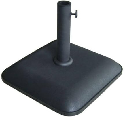 Marbueno Base Sombrilla Cuadrada Cemento 45X45X7,3 cm 25KG Negro Jardin, Piscina y Terraza 10458