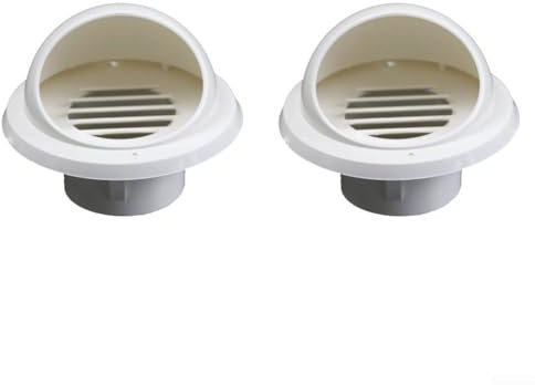 2 Stück PVC Lüftungsgitter für Abzugshauben und Schornsteine wetterfestes Design (75mm Abgänge)