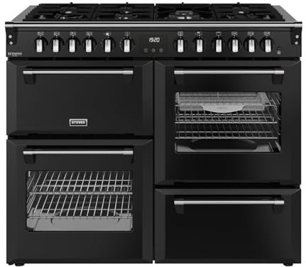 Stoves Richmond Deluxe 110cm Dual Fuel Range Cooker - Black - A/A/A Rated