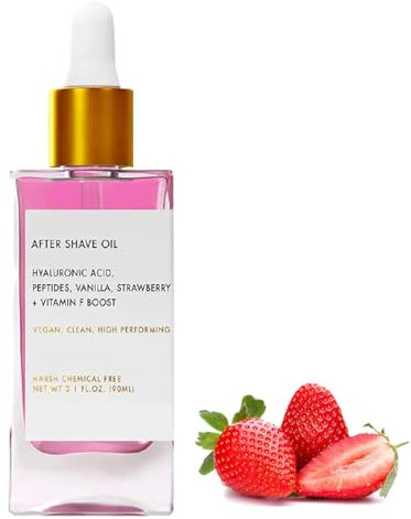 Strawberry Vanilla After Shave Oil, Truly Soft Serve After Shave Oil, after shave perfume oil, Truly After Shave Oil Strawberry, Women for Smooth Skin, Prevent Ingrown Hairs & Dryness (1pcs)