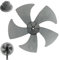 Fan Blades Repalcement 14 Inch Fan Blades with Five Plastic Leaves & Nut Cover Low Noise Standing Fan Blades for Household Standing Pedestal Fan, Oscillating Fan