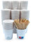 Kiwilima KL Vasos Desechables | Vasos Café Desechables | 150 Vasos Cartón 120 ml y 150 Paletinas de Madera, Aptos para Bebidas Calientes y Frías | Vasos Café para Llevar