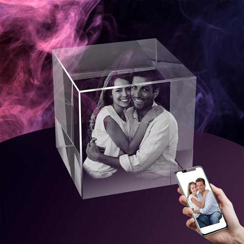 Foto de cristal 3D personalizada, cristal fotográfico 3D personalizado con tu propio logotipo personal, texto e imagen, grabado láser, regalos personalizados para mujeres, mamá, aniversario