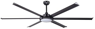 Faro Rotterdam XL 6 Blade Ceiling Fan Matt Black with Light 3000K